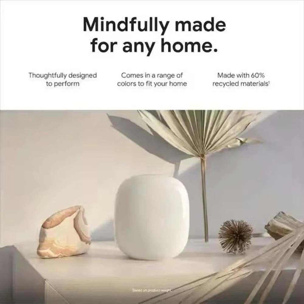Google Nest Wi-fi Pro Wi-Fi 6E - 2-pack( GA03689-US) Router Snow-New